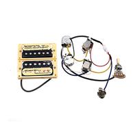Pickup per chitarra elettrica 4C Pickup humbucker con cablaggio per la chitarra Epiphone/Gibson Pickups Set per Chitarra Elettrica(Zebra Yellow ring)