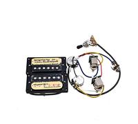 Pickup per chitarra elettrica 4C Pickup humbucker con cablaggio per la chitarra Epiphone/Gibson Pickups Set per Chitarra Elettrica(Zebra Black ring)