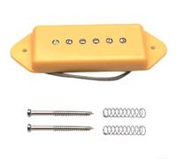 Pickup per chitarra elettrica P90 Single Coil Alnico 2 Core nero bianco giallo collo per montaggio a ponte tono caldo 5 cm dimensioni (collo della chitarra giallo)