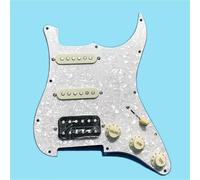 Pickup per chitarra elettrica ST AlNiCo pannello multicolore per accessori per chitarra elettrica con assemblaggio a circuito singolo e doppio Set Battipenna Pickup(White bead+rice pickup)