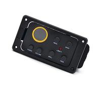 Pickup per Chitarra Pickup Preamplificatore Equalizzatore Equalizzatore A 4 Bande Nero Con Sintonizzatore Schermo Rotondo Per Chitarra Da Viaggio