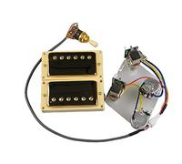 Pickup per Chitarra Pickups Humbucker Neck E Bridge Pickup 4C Cablaggio Cablaggio Push-Pull Set Singolo Taglio per Chitarra Epiphone Gibson Pickup per Chitarra elettrica (Color : Goldd Yellow Frame)