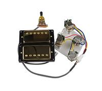 Pickup per Chitarra Pickups Humbucker Neck E Bridge Pickup 4C Cablaggio Cablaggio Push-Pull Set Singolo Taglio per Chitarra Epiphone Gibson Pickup per Chitarra elettrica (Color : Gold Black Frame)