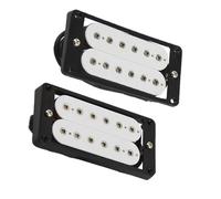 pickup per chitarra Set Di Pickup Al Ponte Per Chitarra Elettrica Da 2 Pezzi, Magnete In Ceramica Con Pickup Humbucker Bianco Con Cornice Piatta