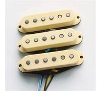 Pickup per chitarra Single Coil vintage Alnico a 5 poli degli anni '60 su kit per chitarra Pickup-Set Chitarra Elettrica(1 set light yellow)