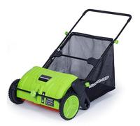 Pickup Pro 2 - Spazzatrice da giardino a spinta per erba tagliata, foglie e detriti, spazzatrice manuale con regolazione in altezza e tramoggia di raccolta grande, senza motore necessario