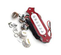 Pickup professionali per chitarra acustica, 6 corde, colore bianco/nero, per chitarra acustica, pickup, pre filo, manopola per strumenti, accessori per strumenti (rosso)