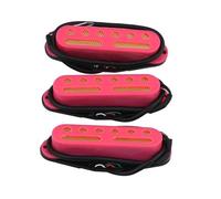 Pickup Set 3 Pezzi Giallo 48/50/52mm Single Coil Pickup Per Chitarra Elettrica Humbucker(Pink)