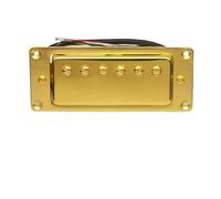 Pickup-Set Per Chitarra Elettrica Mini Chitarra Elettrica Humbucker Pickup Filo A 6 Fori A 4 Conduttori Il Manico E Il Ponte Cromati In Oro Nero Sono Universali(Gold 2Pcs)