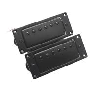 Pickup-Set Per Chitarra Elettrica Mini Chitarra Elettrica Humbucker Pickup Filo A 6 Fori A 4 Conduttori Il Manico E Il Ponte Cromati In Oro Nero Sono Universali(Black 2Pcs)