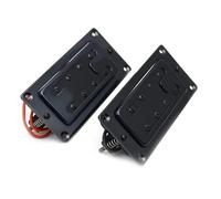 Pickup-Set Per Chitarra Elettrica Pickup Humbucker Per Basso Elettrico Mini Style Two Line 8 Hole Neck Bridge Pickup Nero Oro Cromato(Black 2pcs)