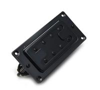 Pickup-Set Per Chitarra Elettrica Pickup Humbucker Per Basso Elettrico Professionale Mini Style Pickup A Ponte Al Manico A Due Linee A 8 Fori Nero Dorato Cromato(Black)
