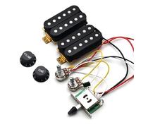 Pickup-Set Per Chitarra Elettrica Pickup Humbucker Per Chitarra Con Interruttore A 3 Vie Potenziometro 500K Cablaggio 1T1V Precablato Nero/bianco(Black)