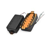 Pickup-Set Per Chitarra Elettrica Pickup Per Chitarra Humbucker Con Copertura In Ottone 3 + 3 A Due Linee 4 Cavi A Spirale Pickup Con Splitting A Bobina Da 7,5k/15k Per Chitarra LP Nera(B)