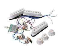 Pickup Single Coil Set Completo Di Circuiti Con Pickup Singolo Per Chitarra Elettrica ST Con Circuito Di Collegamento Per Chitarra Con Potenziometro Da 250K(White)