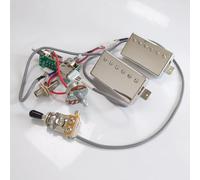 Pickups Humbucker per chitarra, 1 set BB1 BB2 Series Bridge Neck Alnico II Pickups Chrome con 4 conduttori 2V1T cablaggio cablaggio veloce senza saldatura per accessori per chitarra stile Les Paul