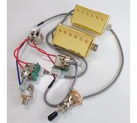 Pickups Humbucker per chitarra, 1 set BB1 BB2 Series Humbucker Bridge Neck Alnico II pickup oro con 4 conduttori 2V1T cablaggio cablaggio veloce senza saldatura per accessori per chitarra stile Les