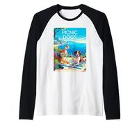 Picnic Cani Vigneto UVA Vino Brezza di Mare Estate Maglia con Maniche Raglan