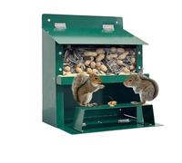 Picnic Table for Squirrels, Metal House Box Feeder 8,07 x 6,22 x 9,06 pollici, Weatherproof Chipmunk Shelter, Winter Food Supply for Garden, Nature Observation, Animal Lover Decor