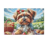 Picnic Yorkshire Terrier Dog Rompicapo 1000 Pezzi Per Regalo Di Epifania Cartone Spesso Per Bambini Attività Educativa Per Tutta La Famiglia Edizione Limitata Da Passatempo 1000 PCS/75x50cm