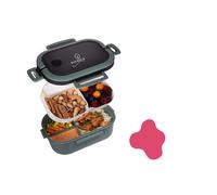 Picnico Contenitore per il pranzo per bambini e adulti, contenitore per il pranzo con scomparti, Bento Box con cucchiaio e forchetta, contenitore per snack, verde