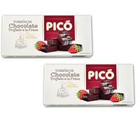 Picó - Il pacchetto include 2 Turron de chocolate trufado a la fresa -Nougatti al cioccolato con fragole - Qualità suprema 200gr