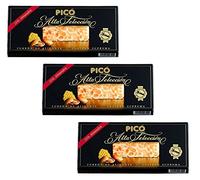 Picó - Il pacchetto include 3 Turron de Alicante - torrone duro in scatola nera - 200gr Qualità suprema