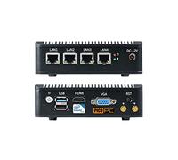 PICOPC Celeron Quad Core J1900 4 LAN PICO PC con WiFi, HDMI/NIC Firewall Router senza ventola Mini PC Desktop Computer (WiFi, 8 GB di RAM / 250 GB di SSD)