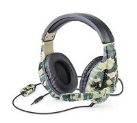 Picozon Cuffie da gioco con microfono, cuffie con spina da 3,5 mm per PS4, Nintendo Switch, Playstation 4, XBox One, computer, laptop, iPad, Surface, smartphone - mimetico