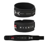 PICSIL Cintura per Sollevamento Pesi, Supporto Lombare, Ottimo per Squat, Crosstraning, Cintura Personalizzabile con Spazio per Toppe, Per Uomini e Donne Nero, XL