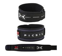 PICSIL - Cintura Powerlifting, Supporto Lombare per Squat, Panca Piana e Stacchi, Pelle Sintetica, Regolabile con Velcro (Blu, XL)