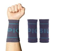 PICSIL Polsini Sportivi in Cotone Assorbenti - Wristbands Traspiranti per Palestra, Cross Training, Calisthenics, Running e Tennis - Graystone