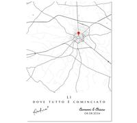 Pictalia Cornice personalizzata per coppia Fineline Dove tutto è iniziato Luogo