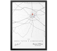 Pictalia Cornice personalizzata per coppia Fineline Dove tutto è iniziato Luogo