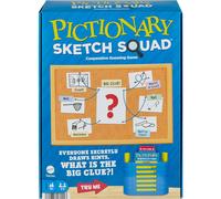 Pictionary Sketch Squad, gioco cooperativo per feste con custodia per indizi, per serate di gioco da 2 a 6 giocatori.