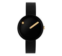 Picto 43313-1012 - Orologio al quarzo da donna, cassa da 30 mm, in acciaio inox, con lancette dorate e cinturino in rete