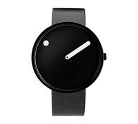PICTO Orologio al quarzo unisex 43361-4120B, cassa nera 40 mm con quadrante nero e cinturino in pelle nera