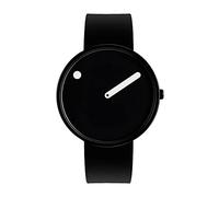 Picto Orologio al quarzo, unisex, cassa nera 40mm con quadrante nero e cinturino in silicone nero, Cinturino
