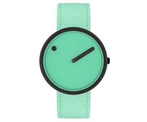 PICTO Orologio da Polso Ocean Ghost Net 40 mm con Quadrante Girevole e Cinturino in Riciclato Manta Ray Black, Verde Pacifico, Design Danese