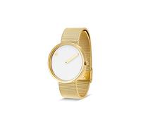 Picto - Orologio unisex al quarzo, cassa 40 mm in acciaio inox IP oro con cinturino in rete IP oro e quadrante bianco
