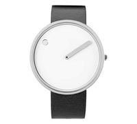 Picto Orologio unisex al quarzo, cassa in acciaio 40mm con quadrante bianco e cinturino in pelle nera, Cinturino