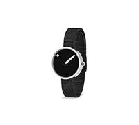 Picto Orologio Unisex al Quarzo Cassa in Acciaio Inox 30mm con Cinturino in Acciaio Nero e Quadrante Nero