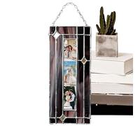 Picture Frame Ornaments For Tree | Handmade Stained Acrylic Glass Pendants | Picture Frames With Chain,for New Year Car Christmas Growth Bag Home Holiday Party Vacation Thanksgiving Birthday