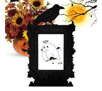 Picture Frames, Vintage Goth Decor, Ornate Black Resin Baroque, Wall-Mount & Tabletop Display with Easel Back, Halloween Haunted House Decorations for Home, Apartment, Dormitory