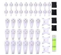 Picture Hooks, 47PCS Traceless Drywall Kit, Plastic Non Trace Wall Hooks for Frames Decor Home Office