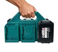 Picvelno Supporto per batteria a 6 scomparti per Makita 18 V e 14,4 V, organizer per batterie Makita, portatile e robusto, con maniglia per uso in cantiere e borsa di montaggio