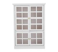 Picysa 1:12 Casa delle bambole Mini vetrina in legno con tre livelli Libreria per bambole Semplice libreria bianca