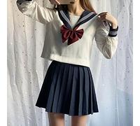 Picysa Abito da Marinaio Bianco Uniforme da Scolaretta per Cosplay Anime, Abito a Maniche Lunghe, Regalo da Indossare Ogni Giorno (#4)