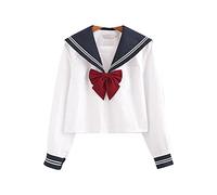 Picysa Abito da Marinaio Bianco Uniforme da Scolaretta per Cosplay Anime, Abito a Maniche Lunghe, Regalo da Indossare Ogni Giorno (#3)
