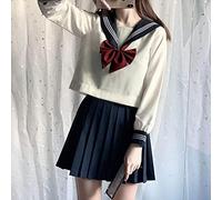 Picysa Abito da Marinaio Bianco Uniforme da Scolaretta per Cosplay Anime, Abito a Maniche Lunghe, Regalo da Indossare Ogni Giorno (#1)